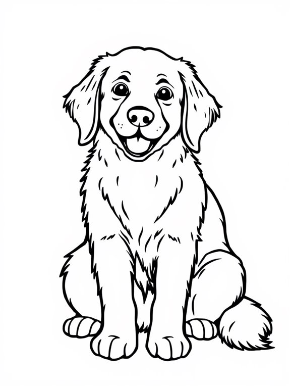 golden retriever coloring page