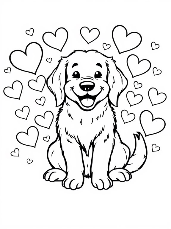 golden retriever heart design