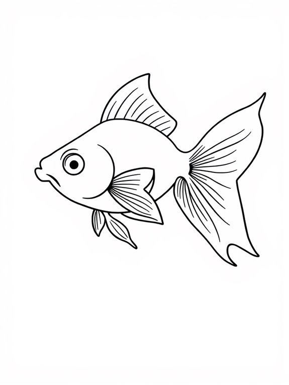 goldfish outline coloring page