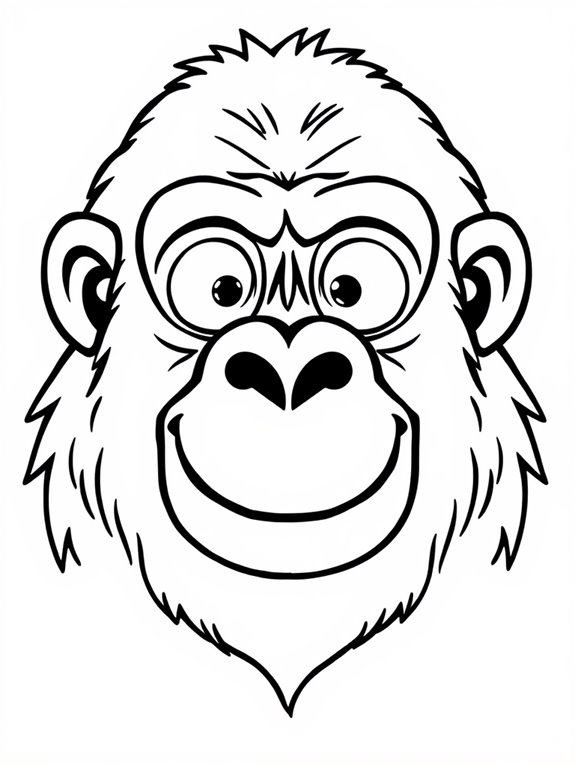 gorilla face coloring page