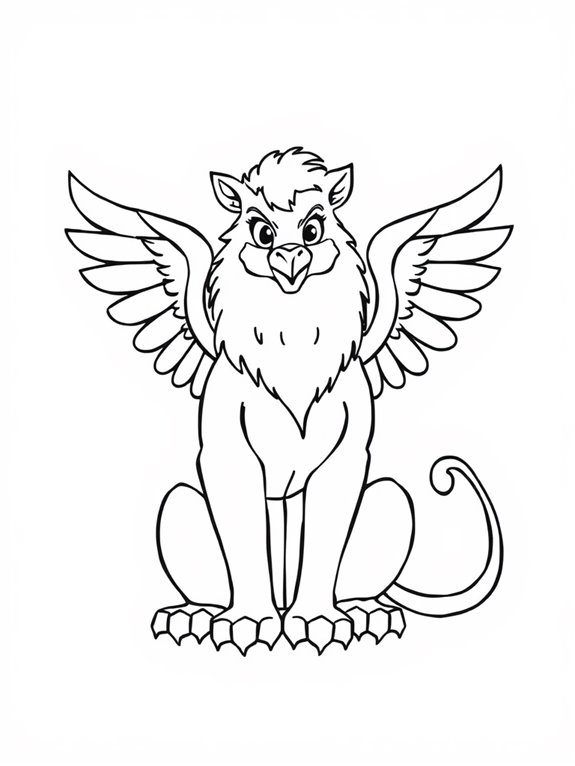 griffin coloring page illustration