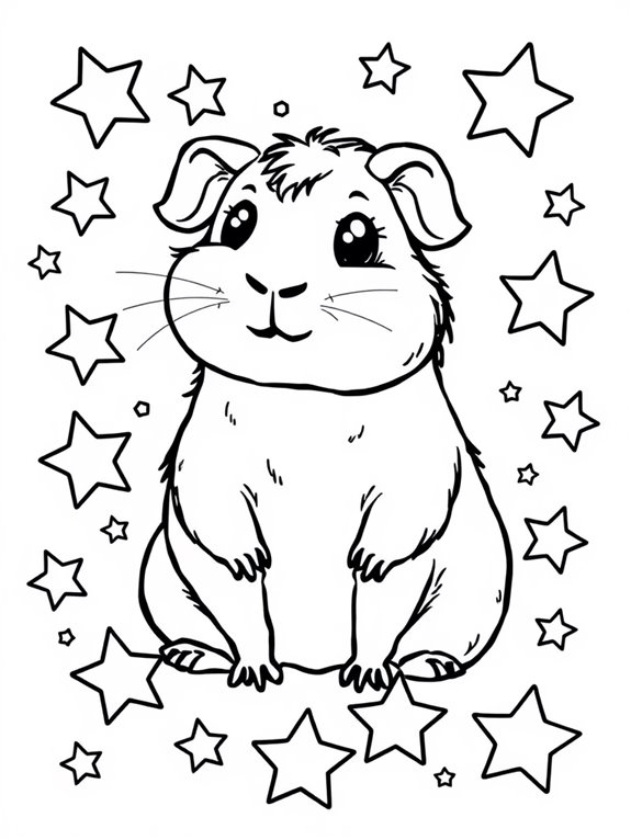 guinea pig with stars