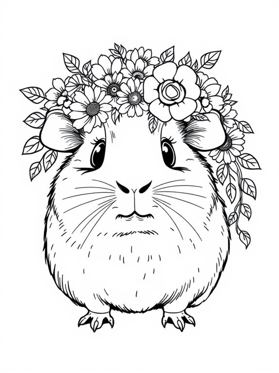 guinea pigs with flowers