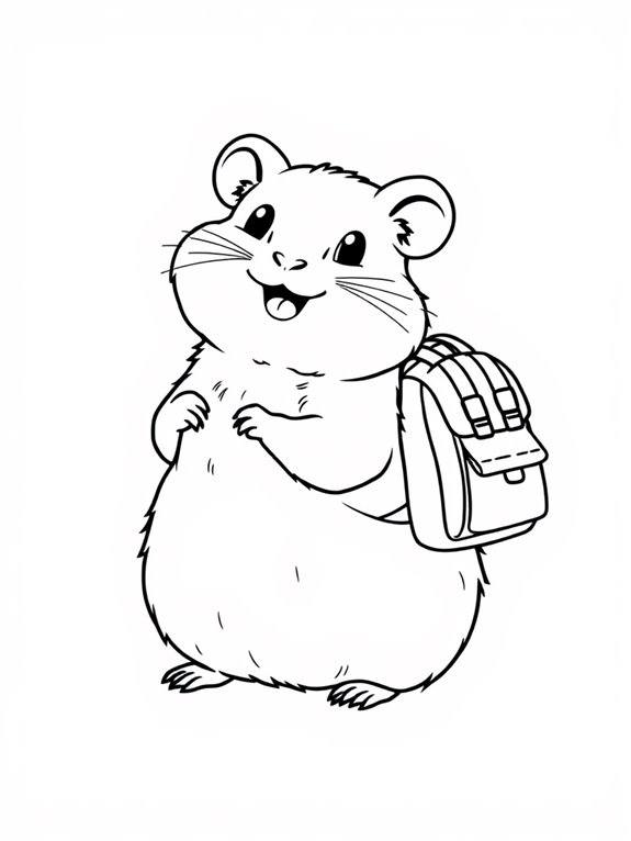 hamster carrying tiny backpack