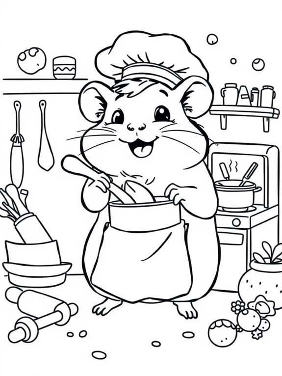 hamster chef in kitchen