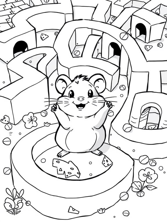 hamster navigating a maze