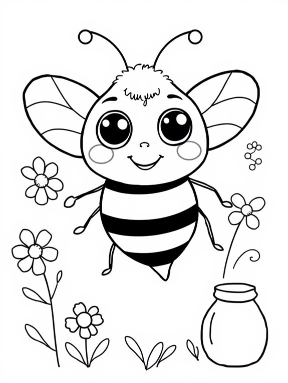 happy honeybee coloring activity