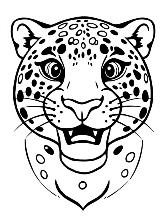 happy jaguar face coloring