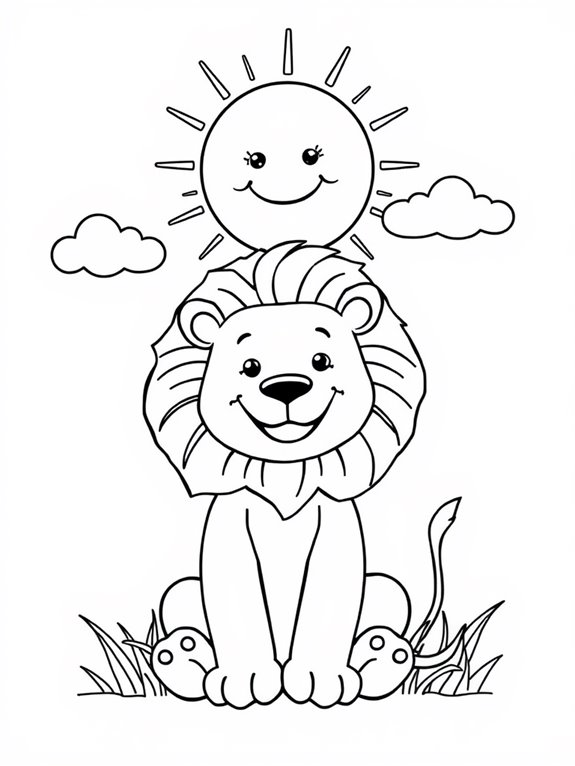 happy lion under sun