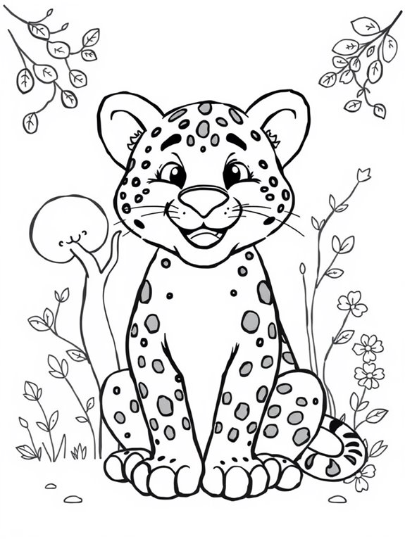 happy smiling leopard illustration