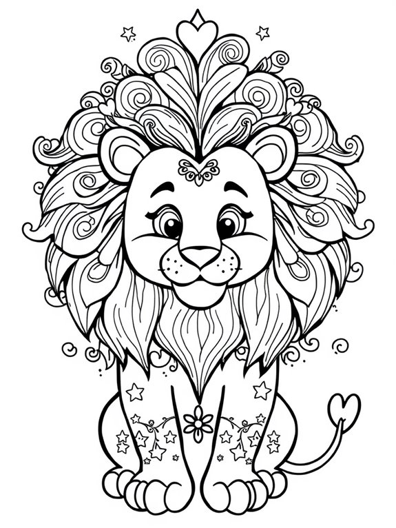 heart shaped mane lion