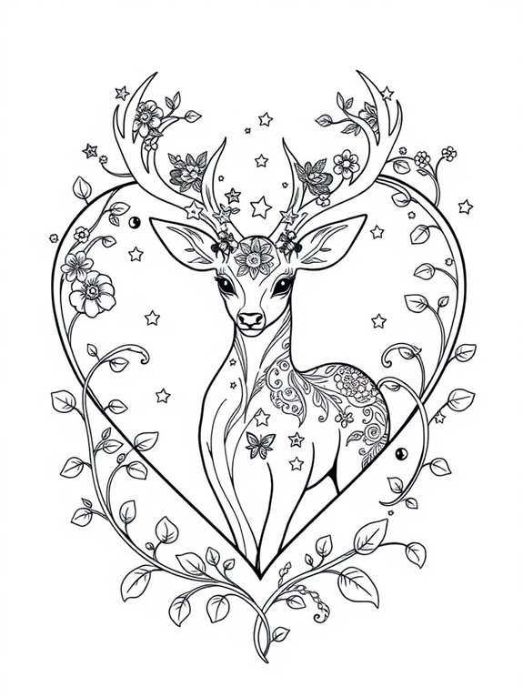 heart shaped mystical deer