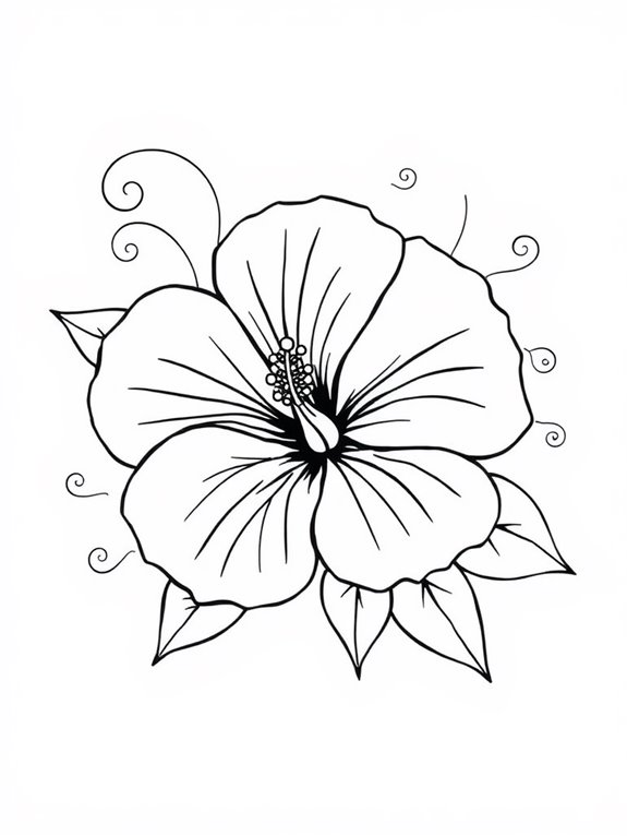 hibiscus flower coloring activity