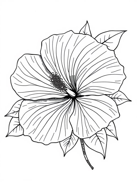 hibiscus flower coloring activity