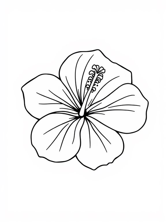 hibiscus flower coloring page