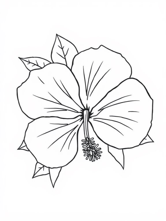 hibiscus flower coloring page