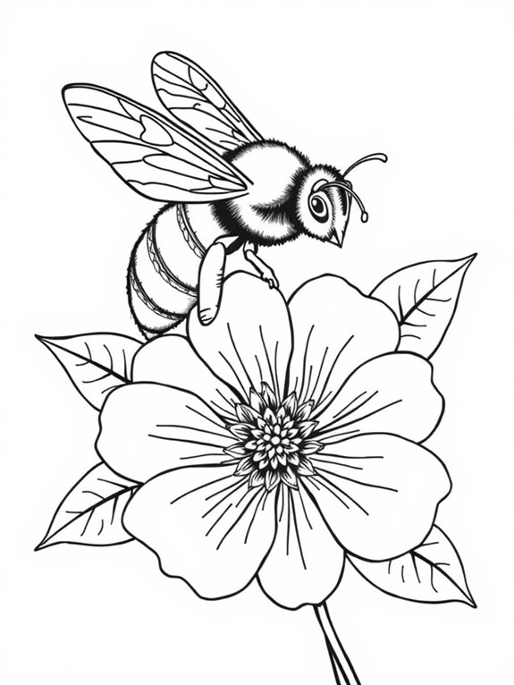 honeybee and flower illustration