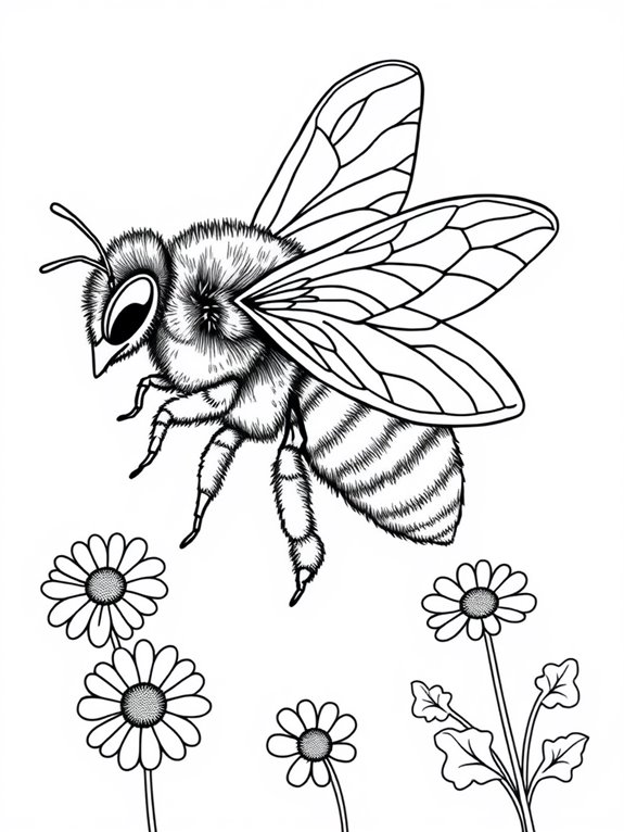 honeybee coloring page art