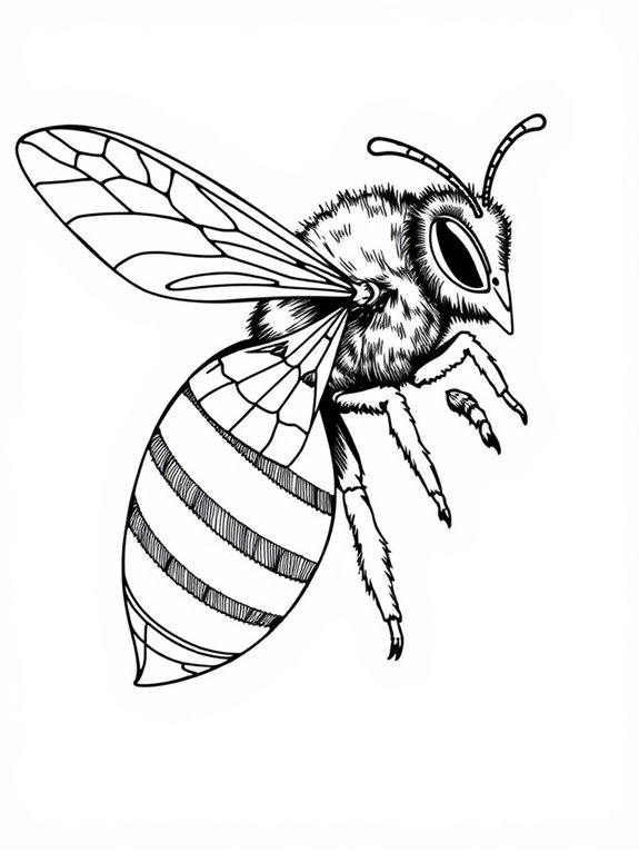 honeybee coloring page design