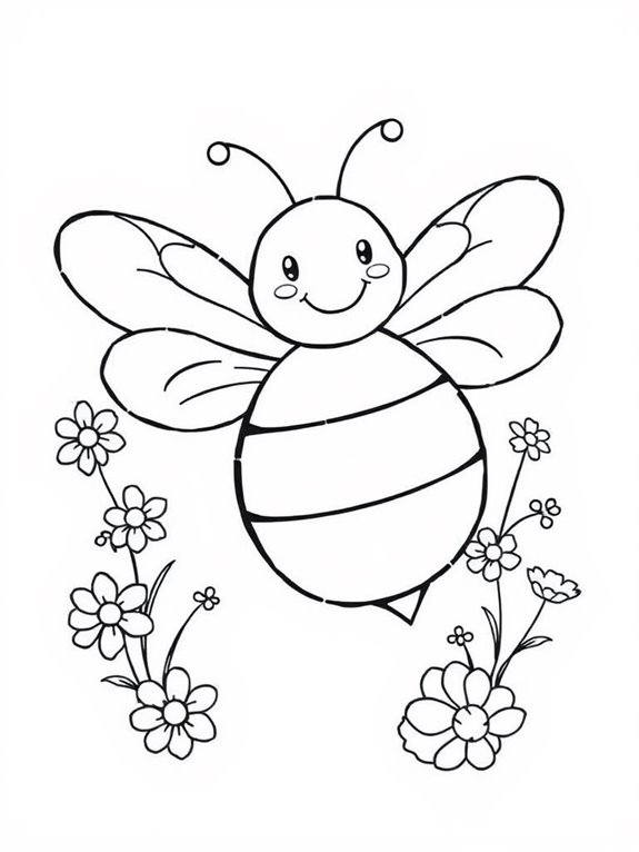 honeybee coloring page template