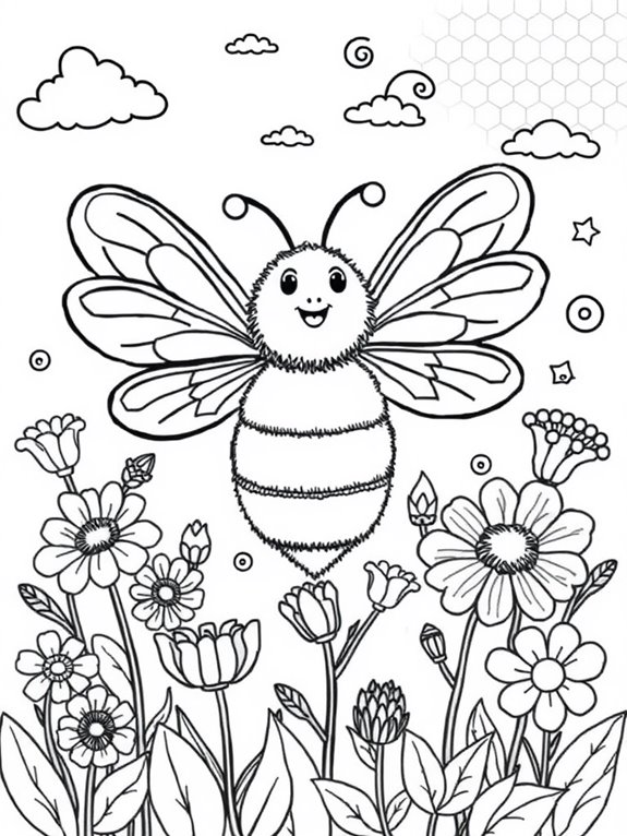 honeybee dreaming coloring page