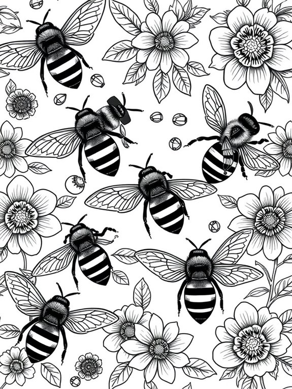 honeybee themed coloring activity