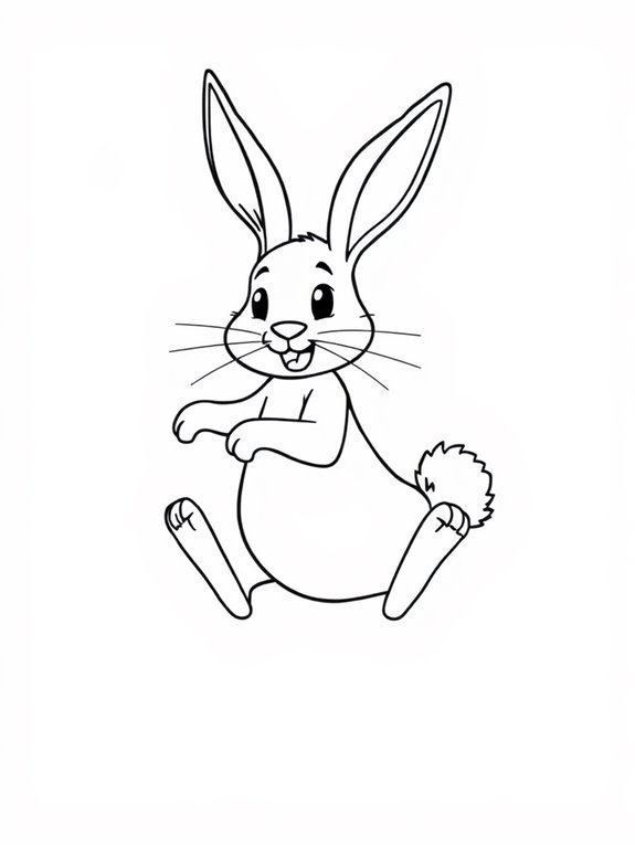 hopping rabbit line art