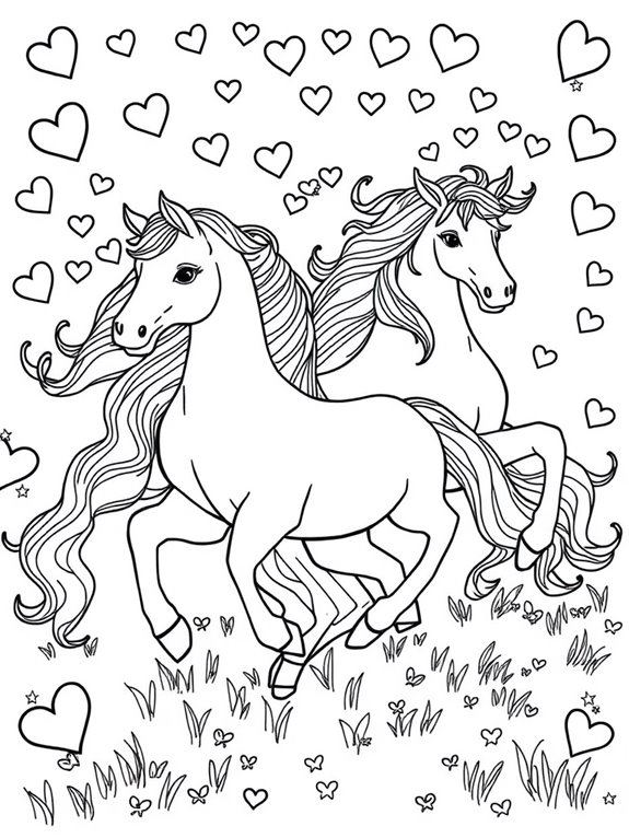 horses with hearts and stars