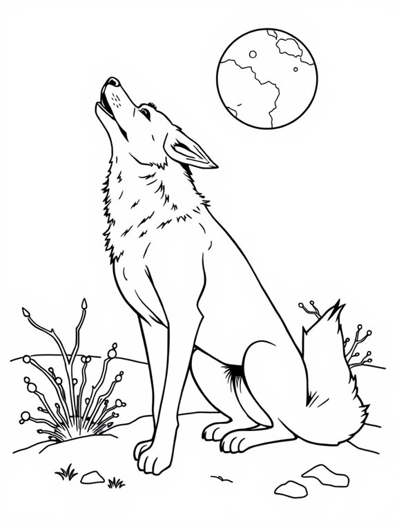 howling dingo coloring page