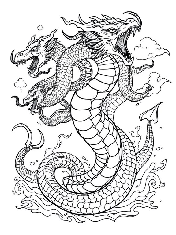 hydra coloring page design