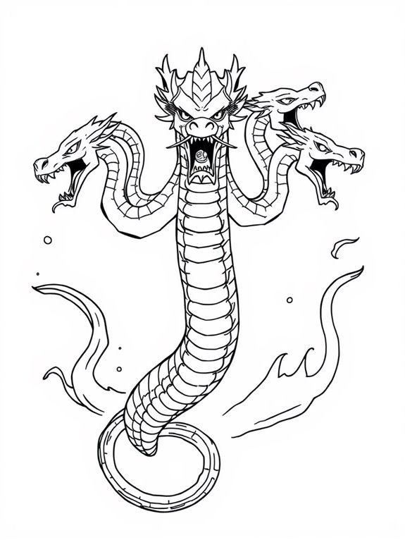 hydra coloring page outline