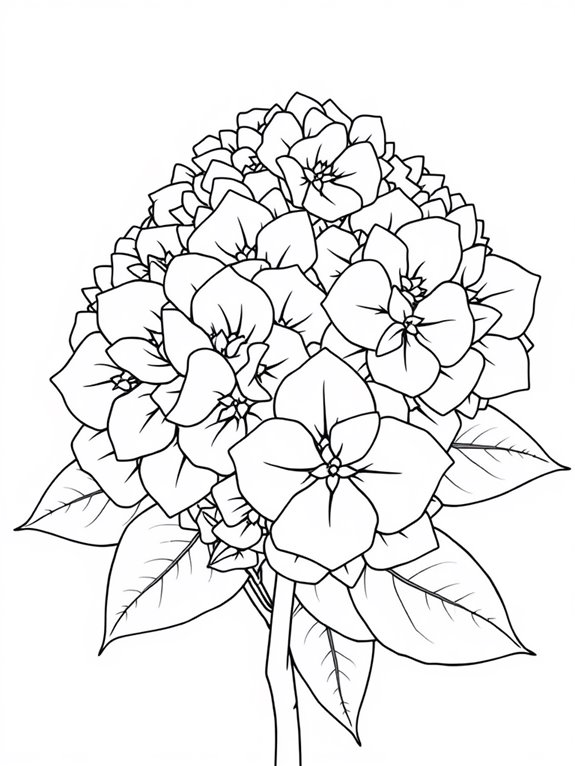 hydrangeas coloring page fun