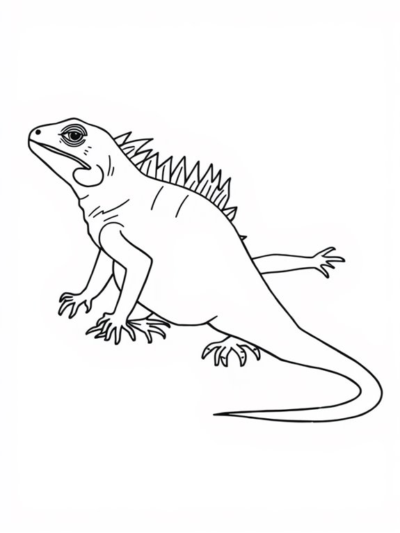 iguana coloring page design