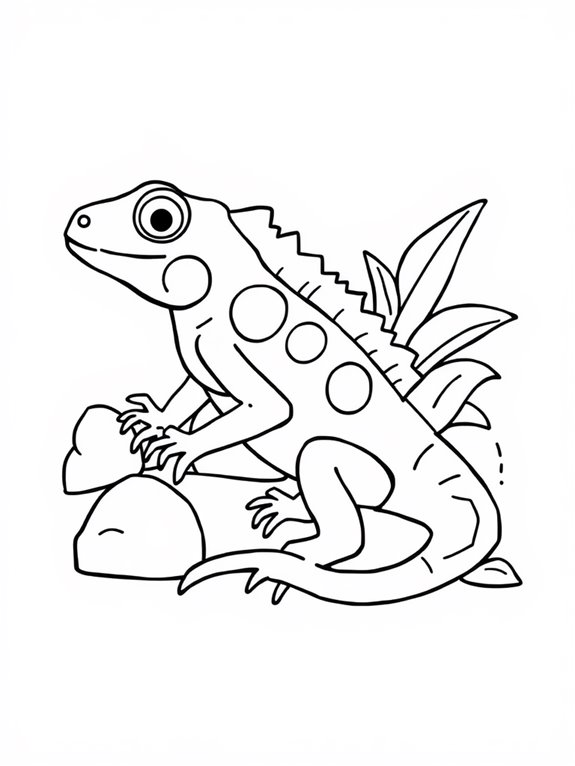 iguana coloring page design