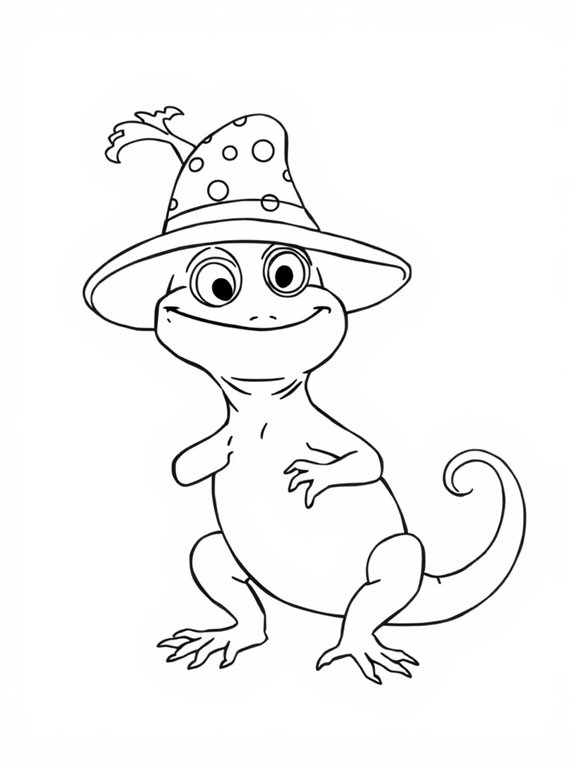 iguana in a hat