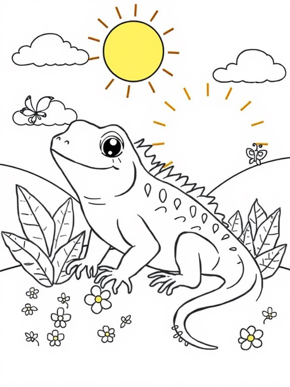 iguana in sunny landscape