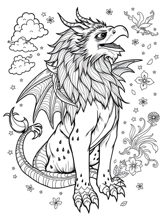 imaginative creature coloring page