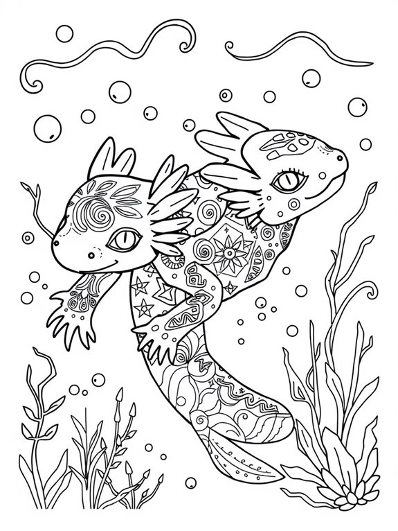 intricate axolotl design patterns