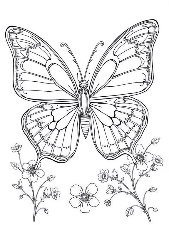 intricate butterfly coloring page