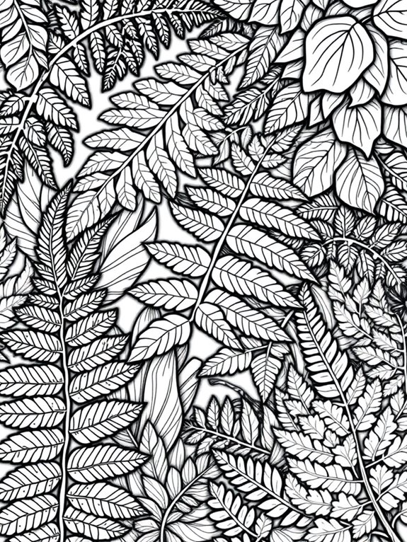 intricate fern coloring textures