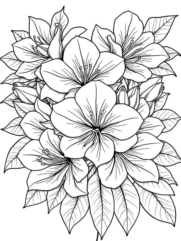 intricate floral coloring page