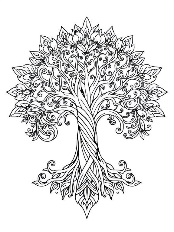 intricate mandala tree design