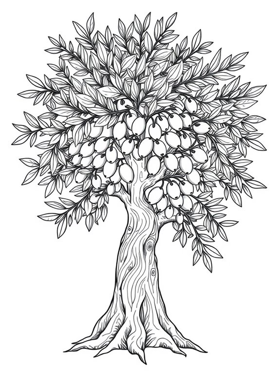 intricate olive tree design