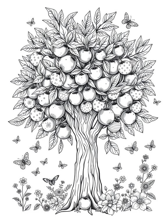 intricate orange tree designs