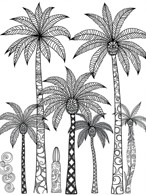 intricate palm tree patterns