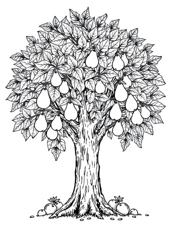 intricate pear tree design