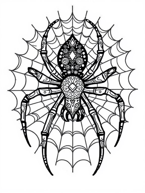 intricate spider coloring design