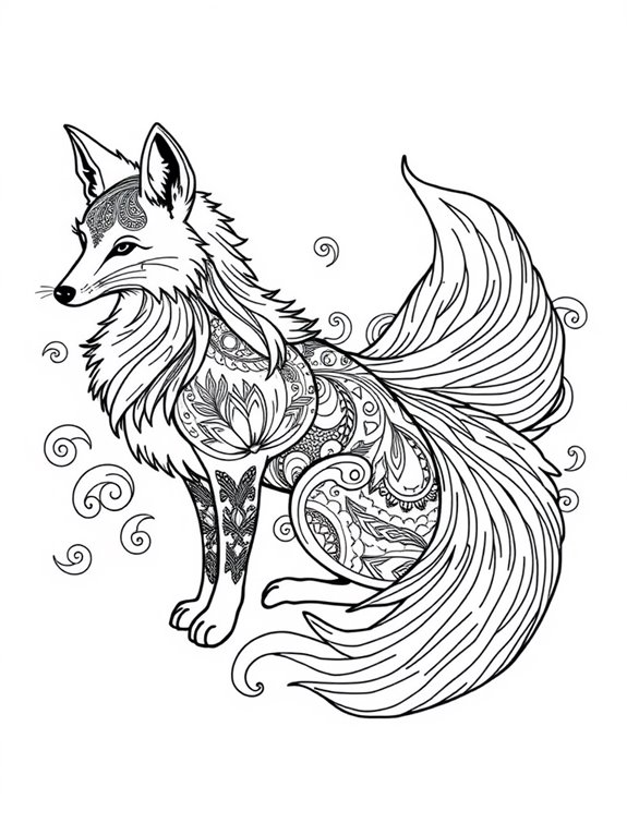 intricate swirls magical fox