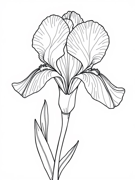 iris flower coloring page