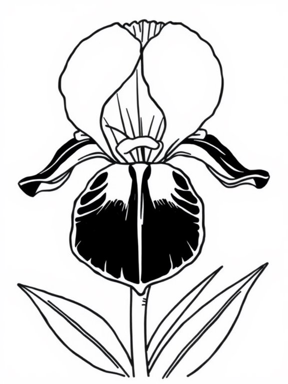 iris flower coloring page